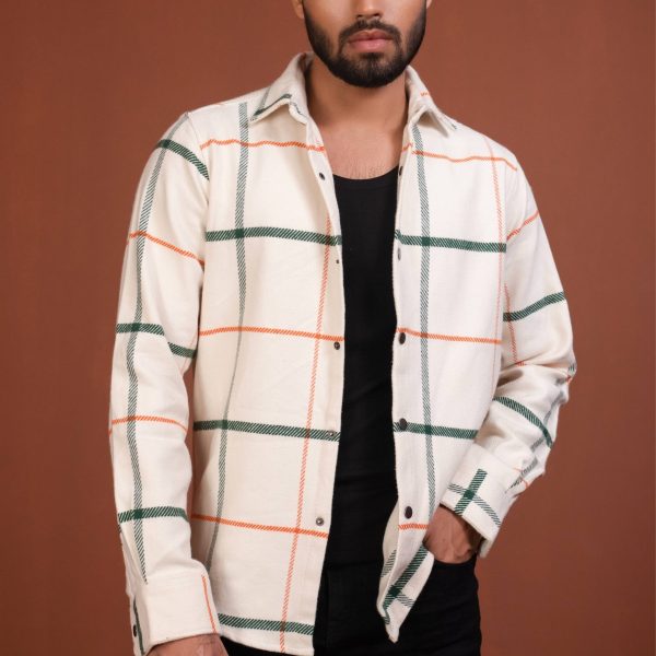 Flannel Shacket  –  Offwhite