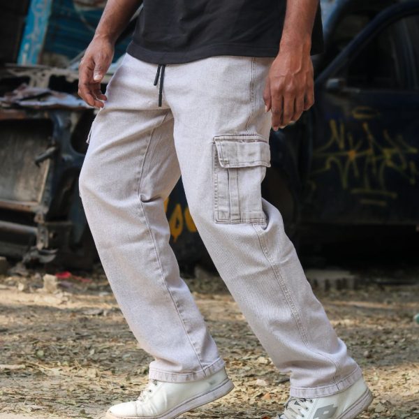 Cargo Baggy 6 Pockets (Stone Wash Off-White)