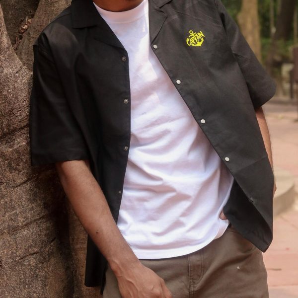 Cuban Collar Baggy Shirt (Million Black)