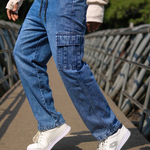Cargo Baggy 6 Pockets (Stone Wash Blue)