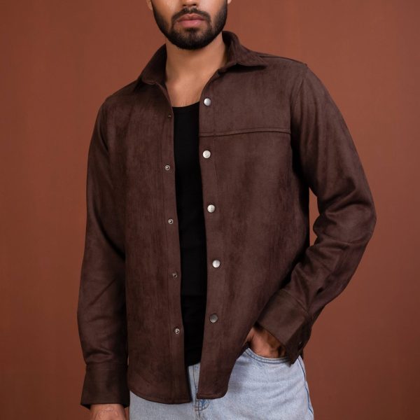 Suede Shacket  –  Chocolate