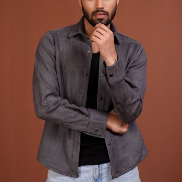 Suede Shacket – Grey
