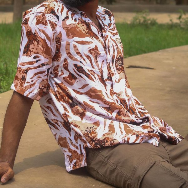 Cuban Collar Baggy Shirt (Browny)