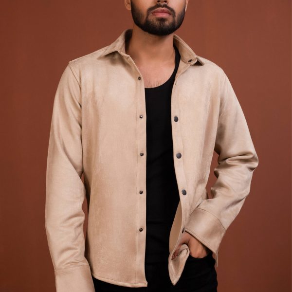 Suede Shacket – Beige