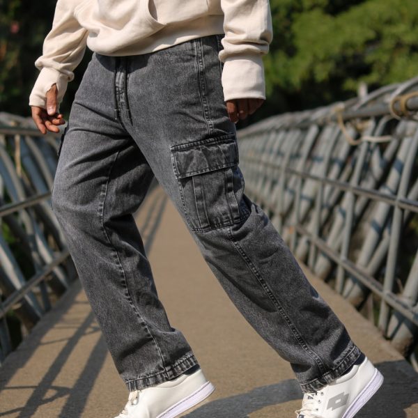 Cargo Baggy 6 Pockets (Stone Wash Grey)