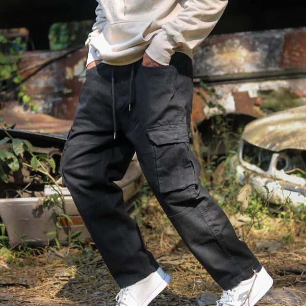 Premium Six Pocket Cargo Baggy (Jet Black)