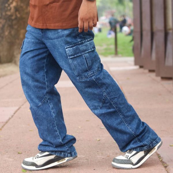 Six Pocket Cargo Baggy (Washed Blue)