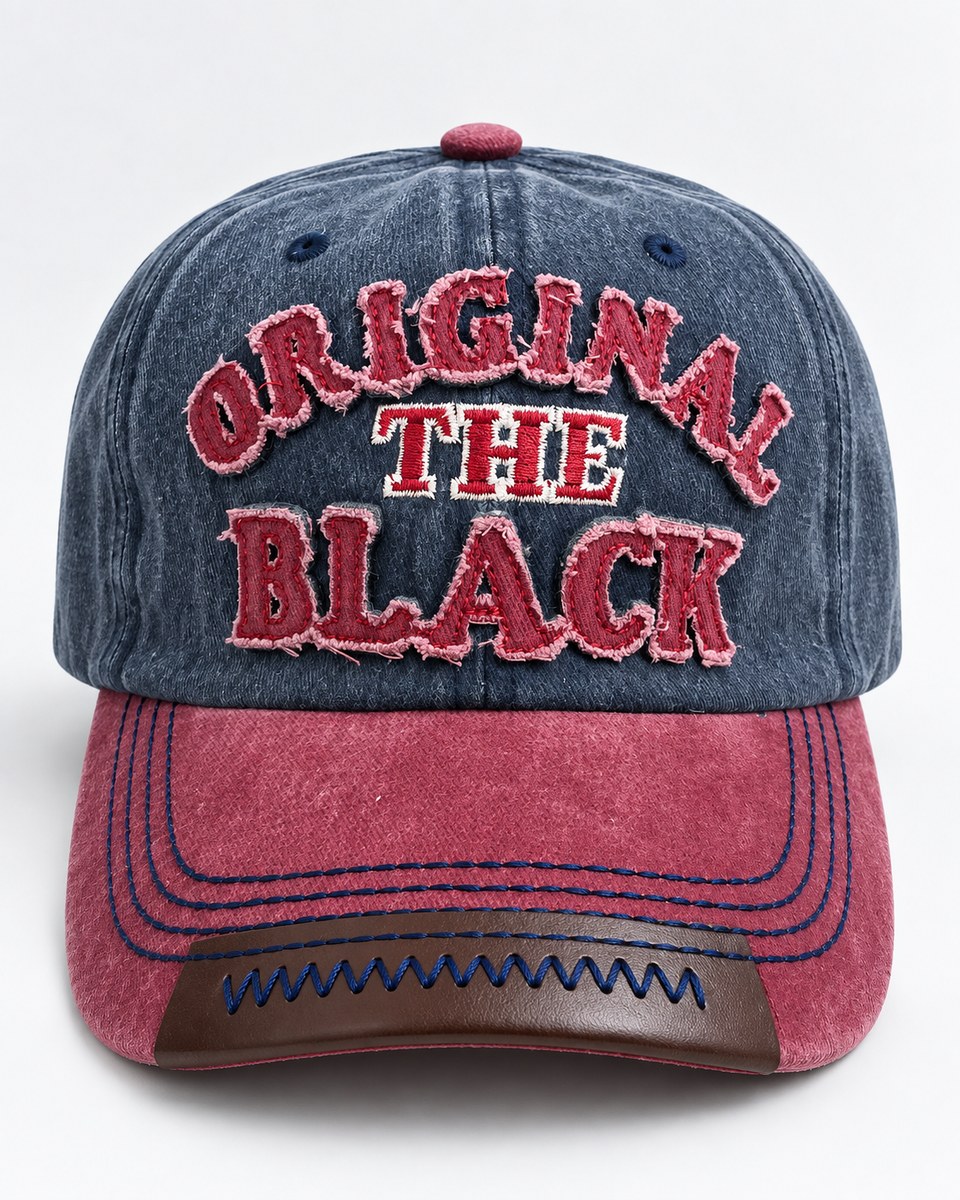 Original The Black Lettering Baseball Cap - Navy / Burgundy