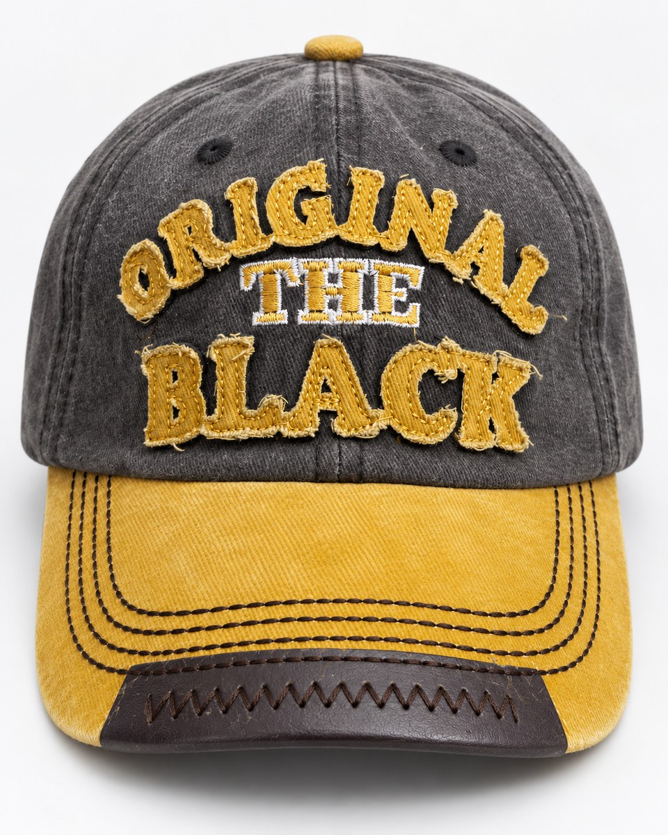 Original The Black Lettering Baseball Cap - Charcoal / Mustard