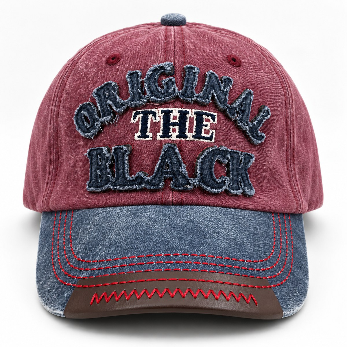 Original The Black Lettering Baseball Cap - Burgundy / Navy
