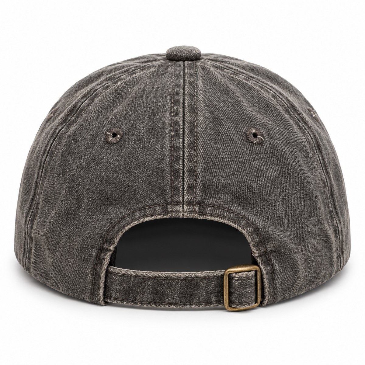 Rock Patch Distressed Baseball Cap - Charcoal / Mustard - Image 4