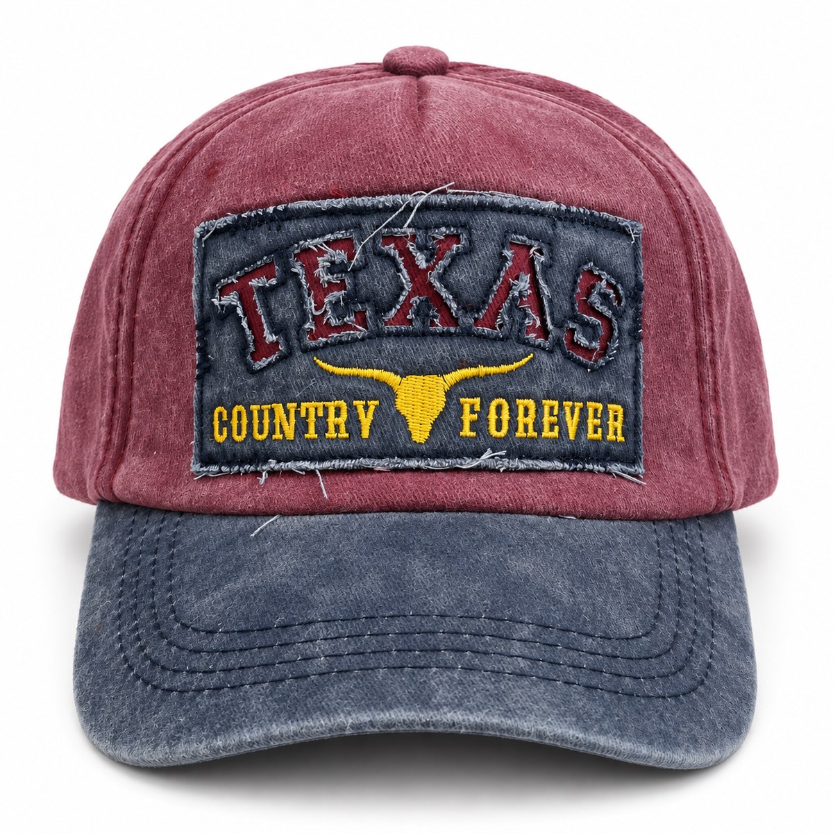 Texas Country Forever Patch Baseball Cap - Burgundy / Navy