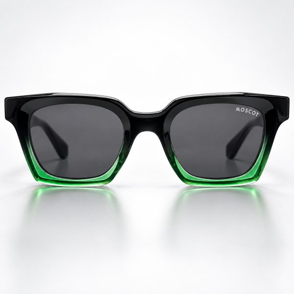 Black and Green Ombre Square Sunglasses