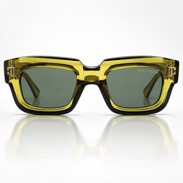 Amber Olive Chunky Rectangular Sunglasses