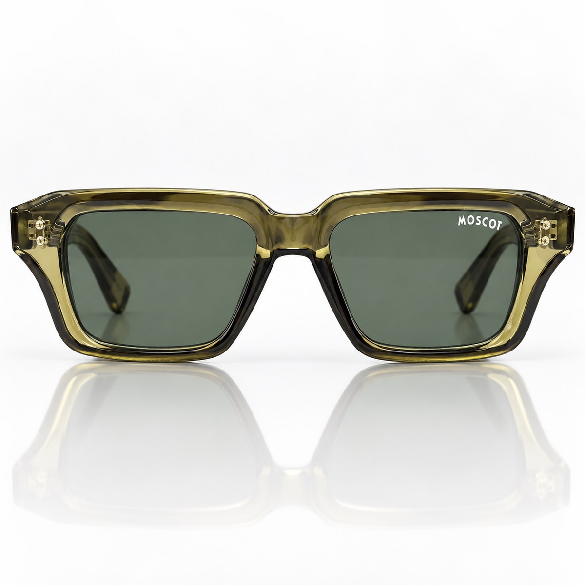 Olive Crystal Square Sunglasses