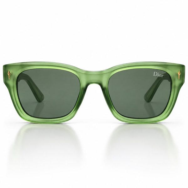Translucent Green Soft-Square Sunglasses