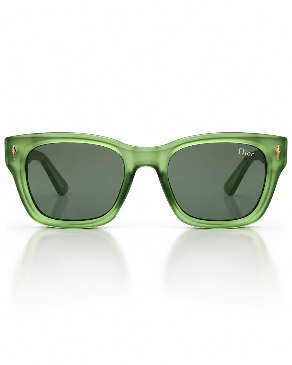 Translucent Green Soft-Square Sunglasses