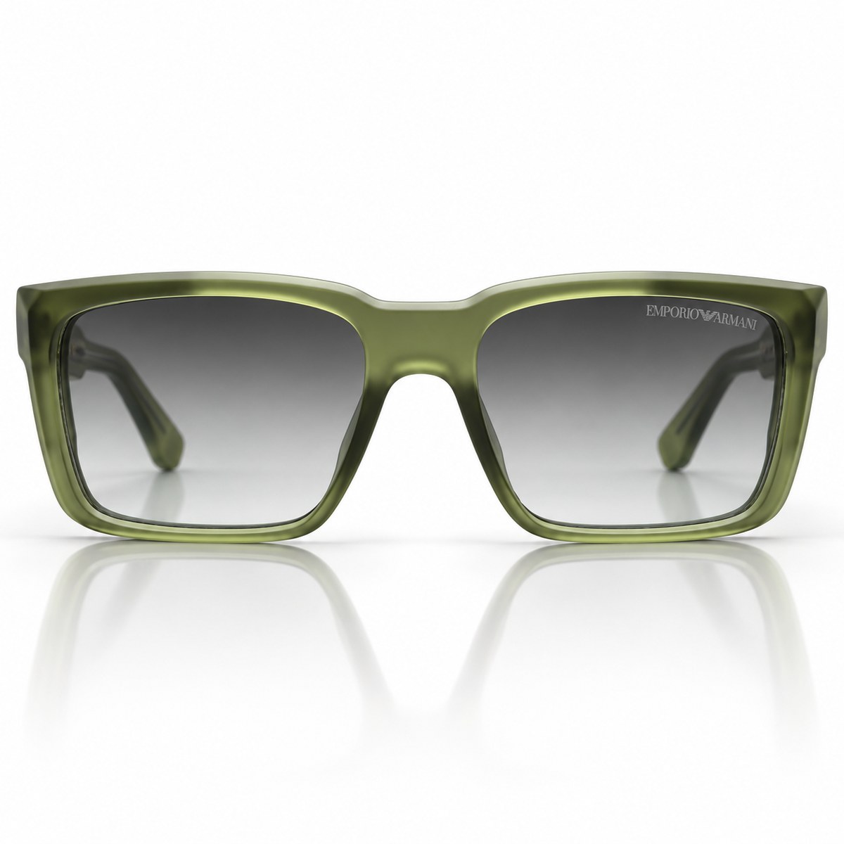 Olive Square Sunglasses with Gradient Grey Lenses