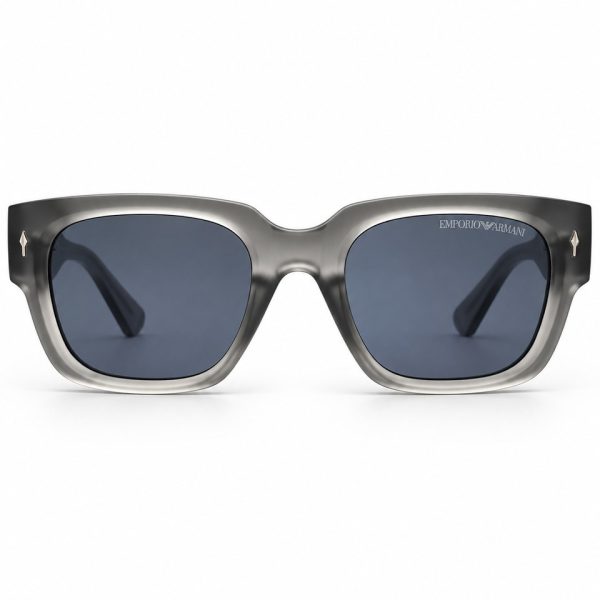 Smoke Grey Square Sunglasses with Blue-Grey Lenses